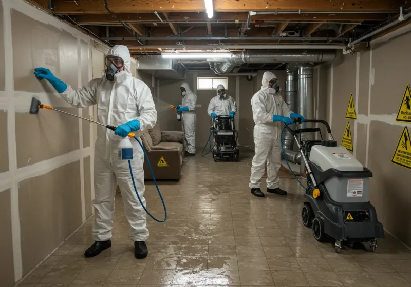 Basement Moisture Removal and Structural Drying process in South Houston, TX